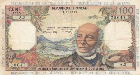 Antilles Françaises 100 Francs Victor Schoelcher - ND (1964) - Série A.3 - TB