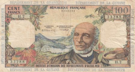 Antilles Françaises 100 Francs Victor Schoelcher - ND (1964) - Série H.2 - TTB