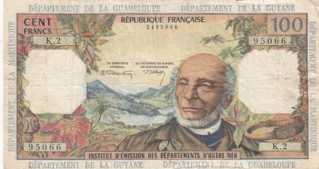 Antilles Françaises 100 Francs Victor Schoelcher - ND (1964) - Série K.2 - TTB