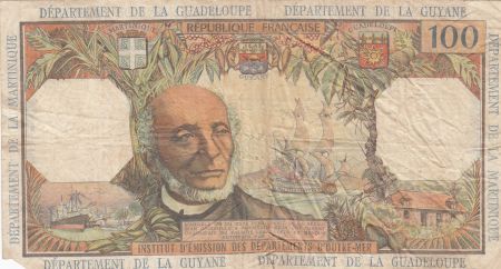 Antilles Françaises 100 Francs Victor Schoelcher - ND (1964) - Série M.2 - pTB - P.10b - 2ème signatures