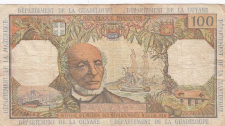 Antilles Françaises 100 Francs Victor Schoelcher - ND (1964) - Série N.1 - TB - P.10a - 1ère signature