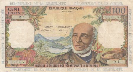 Antilles Françaises 100 Francs Victor Schoelcher - ND (1964) - Série R.1 - TTB - P.10a - 1ère signature