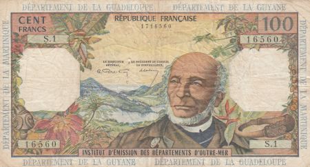 Antilles Françaises 100 Francs Victor Schoelcher - ND (1964) - Série S.1 - p.TTB - P.10a - 1ère signature