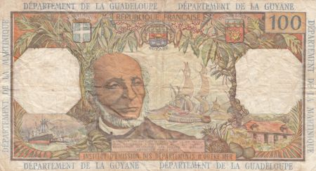 Antilles Françaises 100 Francs Victor Schoelcher - ND (1964) - Série T.1 - TB - P.10a - 1ère signatures