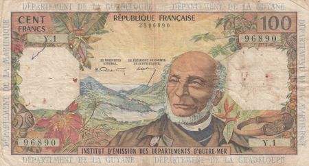 Antilles Françaises 100 Francs Victor Schoelcher - ND (1964) - Série Y.1 - TB+ - P.10a - 1ère signatures
