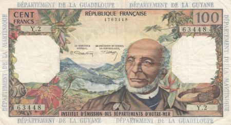 Antilles Françaises 100 Francs Victor Schoelcher - ND (1964) - Série Y.2 - TB