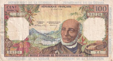 Antilles Françaises 100 Francs Victor Schoelcher - ND (1964) - Série Z.1 - TTB - P.10a - 1ère signatures