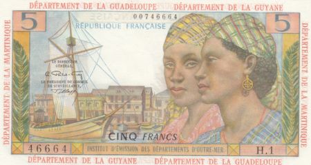 Antilles Françaises 5 Francs Antillaises - 1966 Série H.1