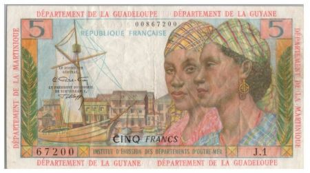 Antilles Françaises 5 Francs Pointe-À-Pitre - 1964