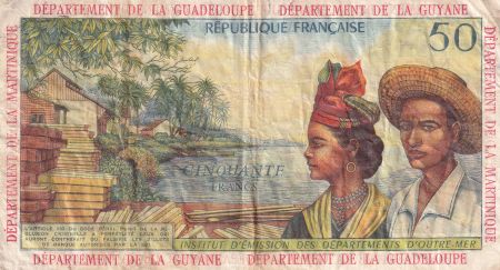 Antilles Françaises 50 Francs - Bananiers - ND (1964) - Série N.2 - P.9 b