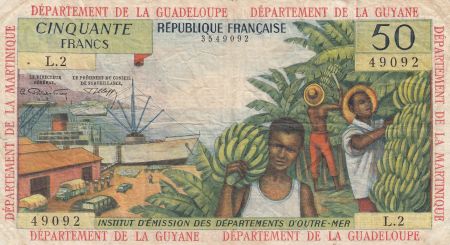 Antilles Françaises 50 Francs Bananiers - 1964 - Série L.2 - TB + - P.9 b