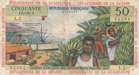 Antilles Françaises 50 Francs Bananiers - 1964 - Série L.2 - TTB - P.9 b