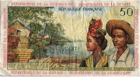 Antilles Françaises 50 Francs Bananiers - 1964 - Série O.2 - TB - P.9 b