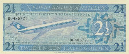 Antilles Néerlandaises 2 1/2 Gulden, Jet en vol - 1970