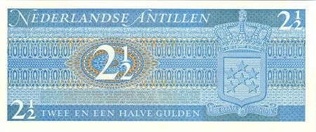 Antilles Néerlandaises 2 1/2 Gulden, Jet en vol - Armoiries - 1970