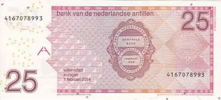 Antilles Néerlandaises 25 Gulden Flamand Rose - 2014