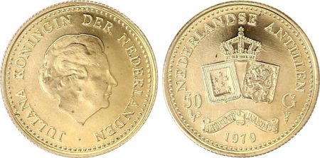 Antilles Néerlandaises 50 Gulden - Juliana - Armoiries - 1979 - Or