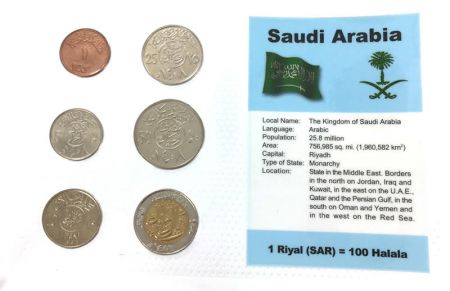 Arabie Saoudite Blister 6 monnaies ARABIE SAOUDITE (1 à 100 halala)