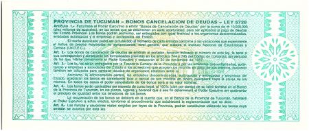 Argentine 1 Austral , Province de Tucuman - 1985