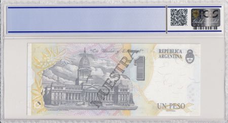 Argentine 1 peso, Carlos Pellegrini  - 1992 - Spécimen - PCGS 66OPQ