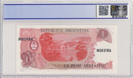 Argentine 1 Peso Argentino , G San Martin  - 1983 - Spécimen - PCGS 66 OPQ