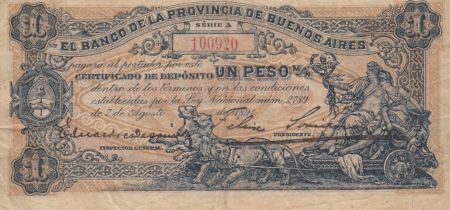 Argentine 1 Peso Banco de la Provincia de Buenos Aires - 1891 - TB+ - S.573