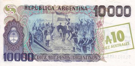 Argentine 10 Australes -Manuel Belgrano - Drapeau argentin - 1985 - Lettre B - NEUF - P.322a