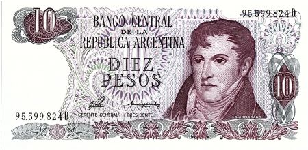 Argentine 10 Pesos, Général Belgrano - 1976