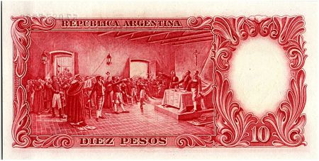 Argentine 10 Pesos, José de San Martin - 19(42-54)