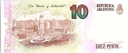 Argentine 10 Pesos, Manuel Belgrano - 1992