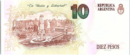 Argentine 10 Pesos, Manuel Belgrano - 1993
