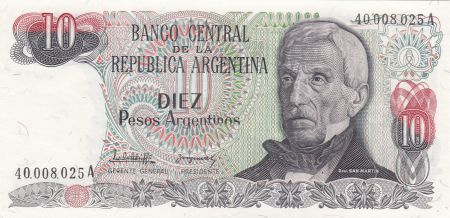 Argentine 10 Pesos argentinos ND1983 - J. San Martin - Iguaçu