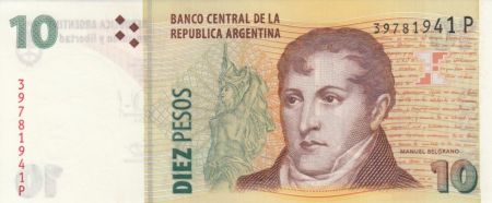 Argentine 10 Pesos M. Belgrano - Rosario - Série P - 2012 - Neuf - P.354b