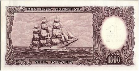 Argentine 10 Pesos sur 1000 Pesos, José de San Martin - 1969