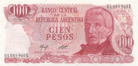 Argentine 100 Pesos, J. San Martin - Ushuaia J. San Martin - Port d\'Ushuaia - 1978