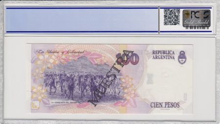 Argentine 100 pesos, M. Argentino Roca  - 1992 - Spécimen - PCGS 64OPQ