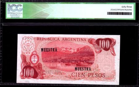 Argentine 100 Pesos J. San Martin - Spécimen - 1972 - ICG UNC63 -P.291s