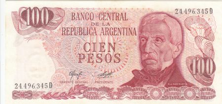 Argentine 100 Pesos ND1976 - J. San Martin - Place de Mai