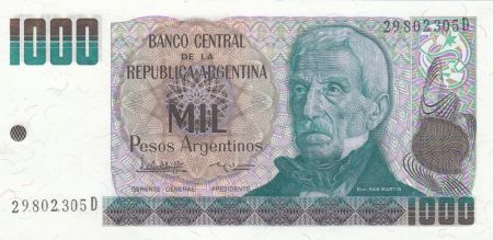 Argentine 1000 Peso Argentino Argentino, J. San Martin - El Paso de los Andes - 1984