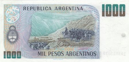 Argentine 1000 Peso Argentino Argentino, J. San Martin - El Paso de los Andes - 1984