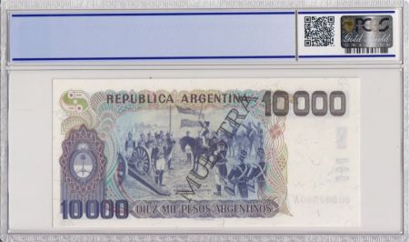 Argentine 10000 Pesos , M Belgrano  - 1985 - Spécimen - PCGS 64 OPQ - P.319s