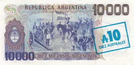 Argentine 10000 Pesos Argentinos, M. Belgrano - Création de drapeau - 1985