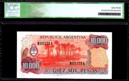 Argentine 10000 Pesos J. San Martin - Specimen - 1976 - ICG UNC63 - P.306as