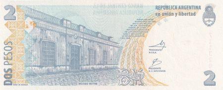 Argentine 2 Pesos - Bartolome Mitre - Musée Mitre - ND 2002) - Série K - P.352