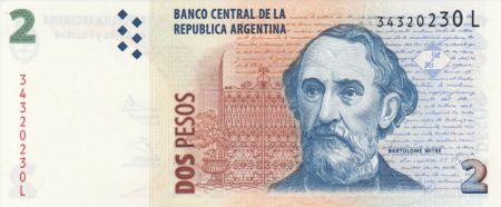 Argentine 2 Pesos Bartolomé Mitre - Musée - 2012 Série L