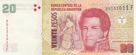 Argentine 20 Pesos M. de Rosas - Bataille de Obligado - Série F 2018 - Neuf - P.355c