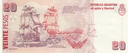 Argentine 20 Pesos M. de Rosas - Bataille de Obligado - Série F 2018 - Neuf - P.355c