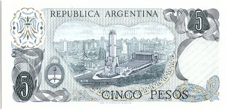 Argentine 5 Pesos, Général Belgrano - 1971