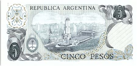 Argentine 5 Pesos, Général Belgrano - 1976