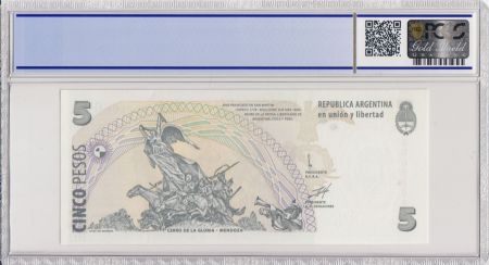 Argentine 5 Pesos José de San Martin - 1998 - Spécimen - PCGS 68 OPQ